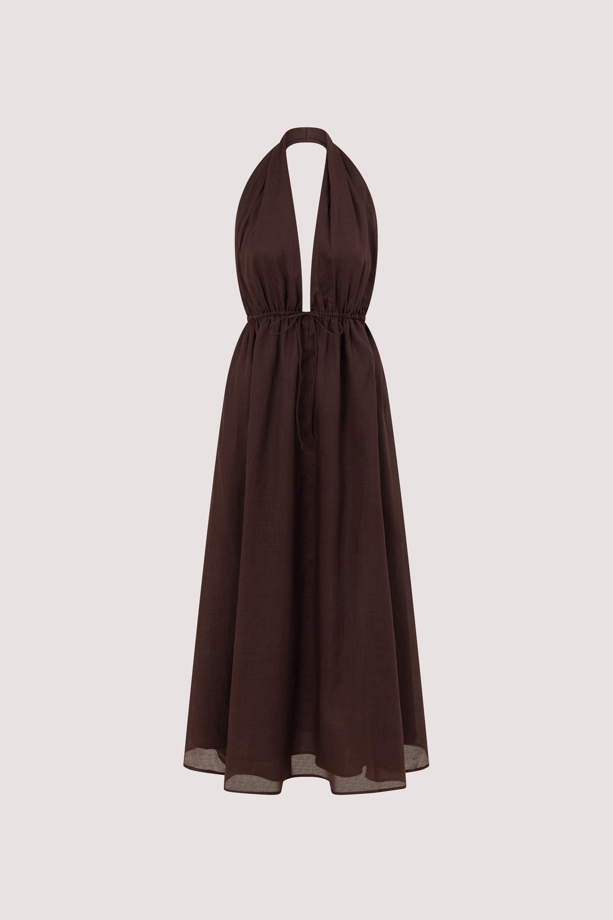 SAMMI BURNT CHOC RAMIE MIDI DRESS