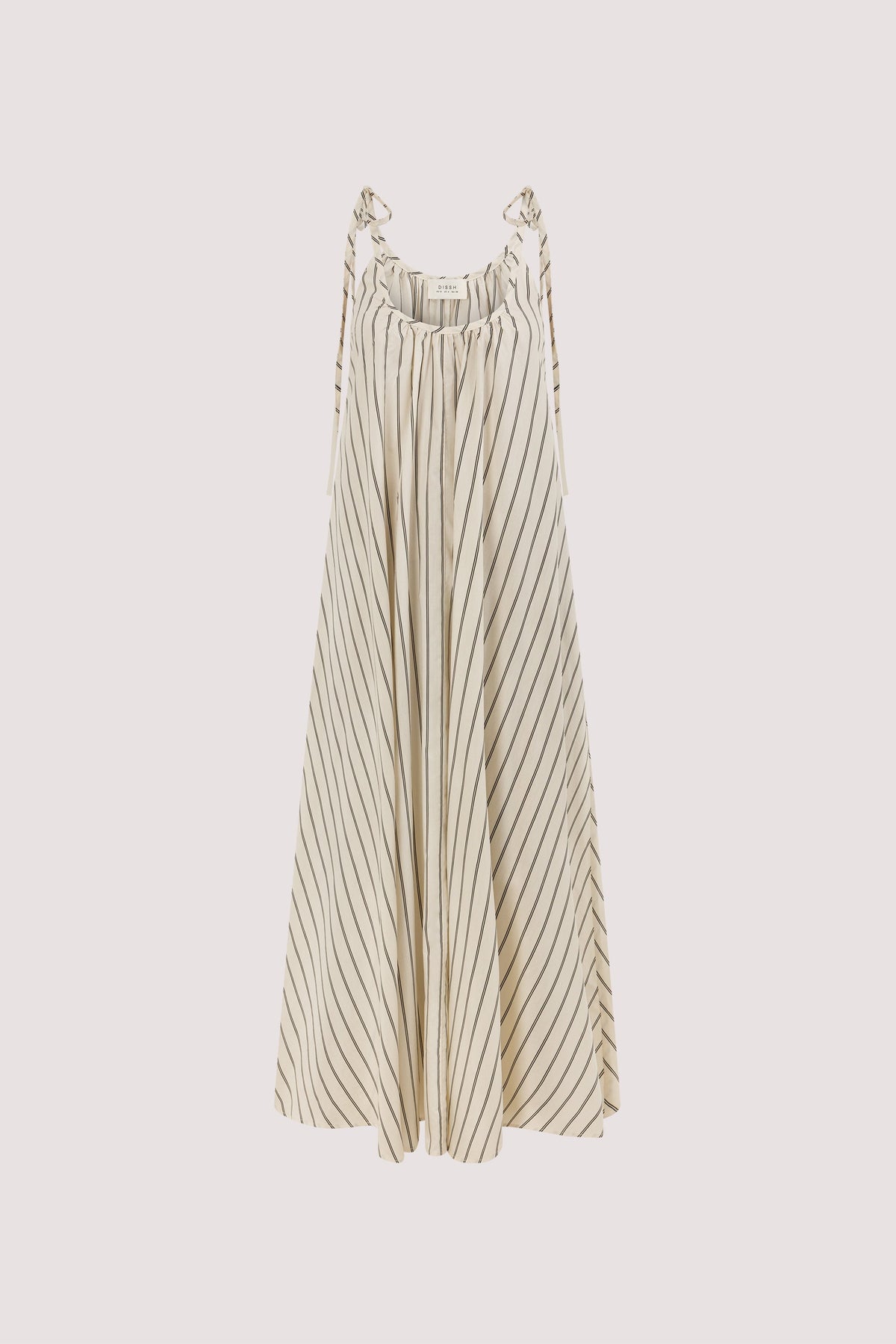 FABLE CREAM STRIPE MIDI DRESS