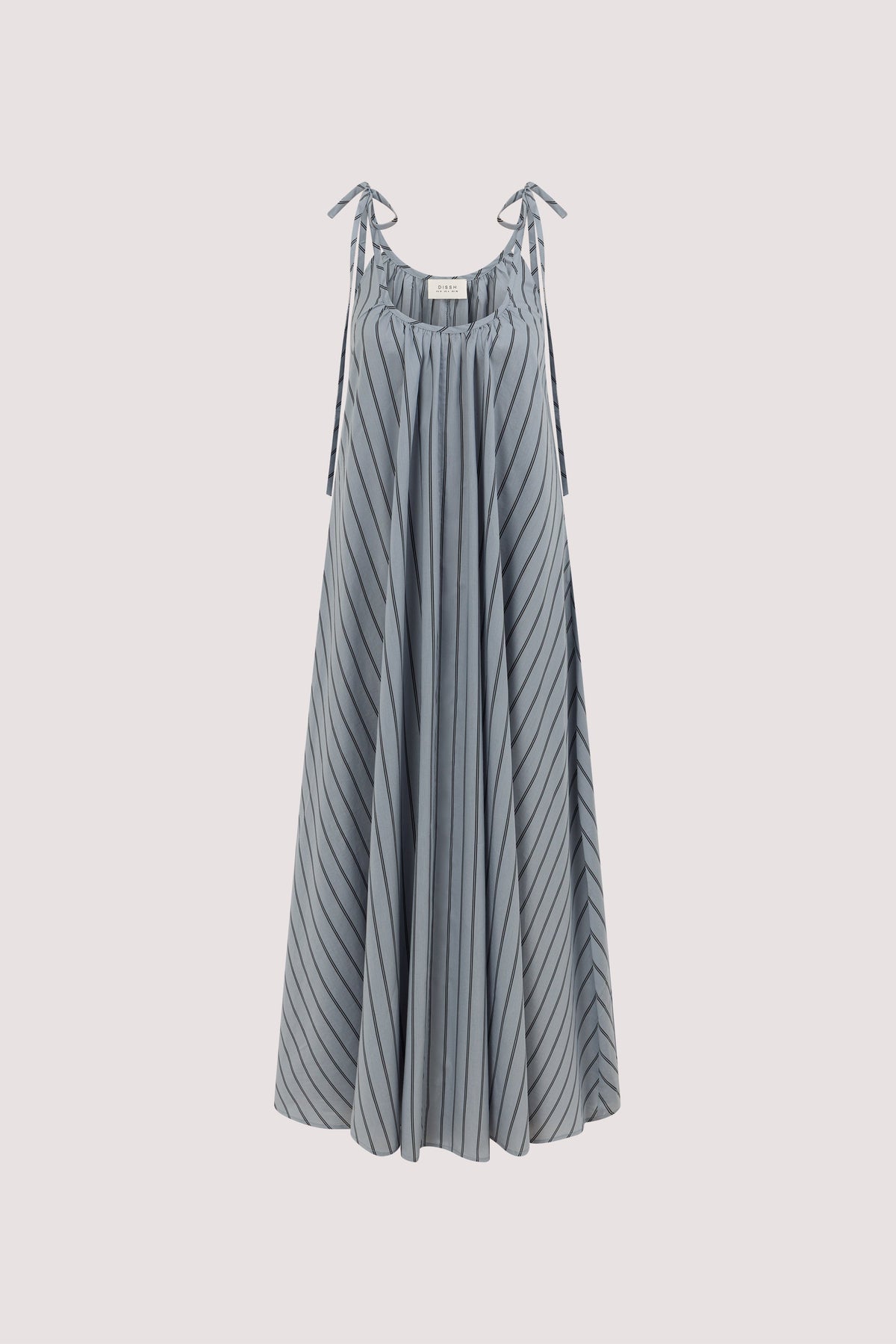 FABLE DUSTY BLUE STRIPE MIDI DRESS