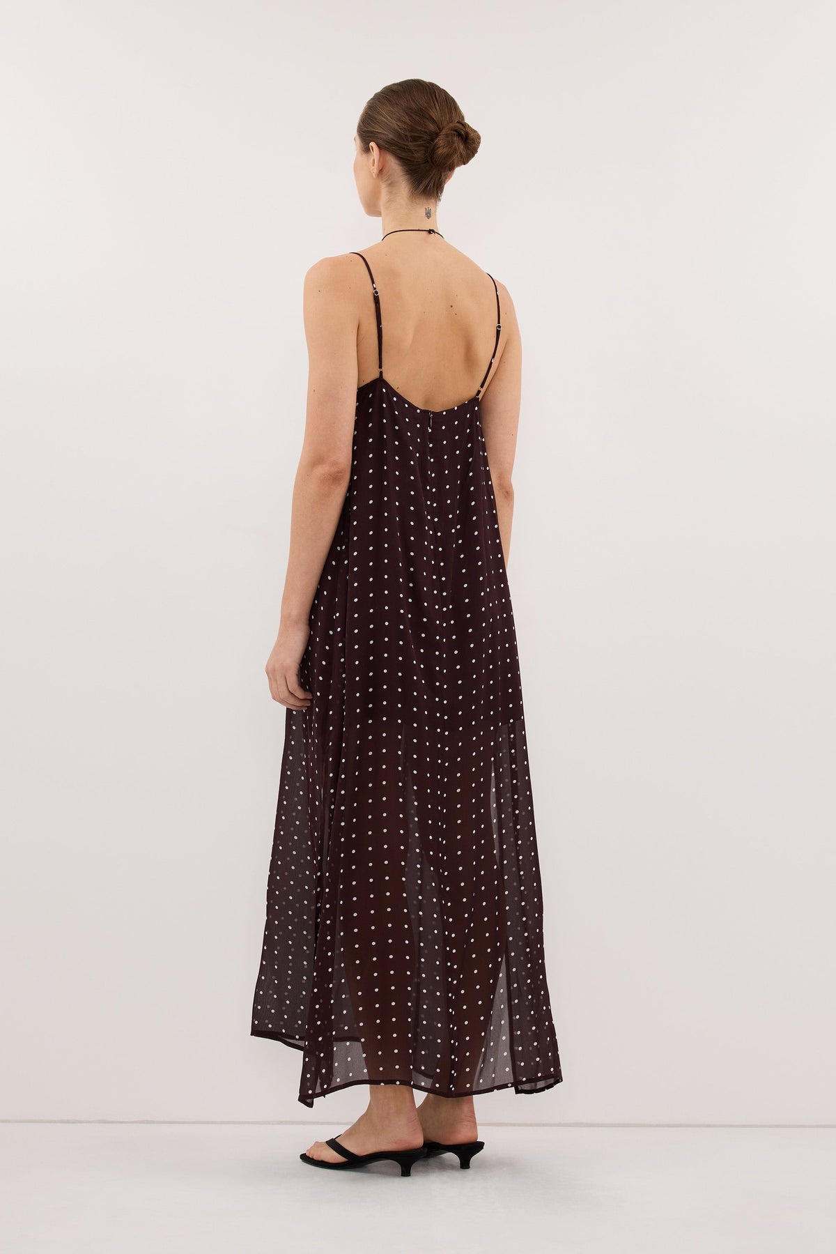 VANESSA BITTER CHOC SLEEVELESS MIDI DRESS