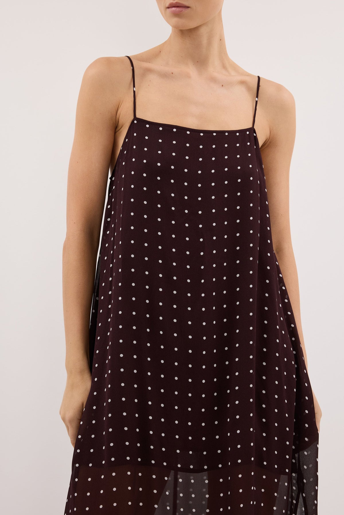 VANESSA BITTER CHOC SLEEVELESS MIDI DRESS