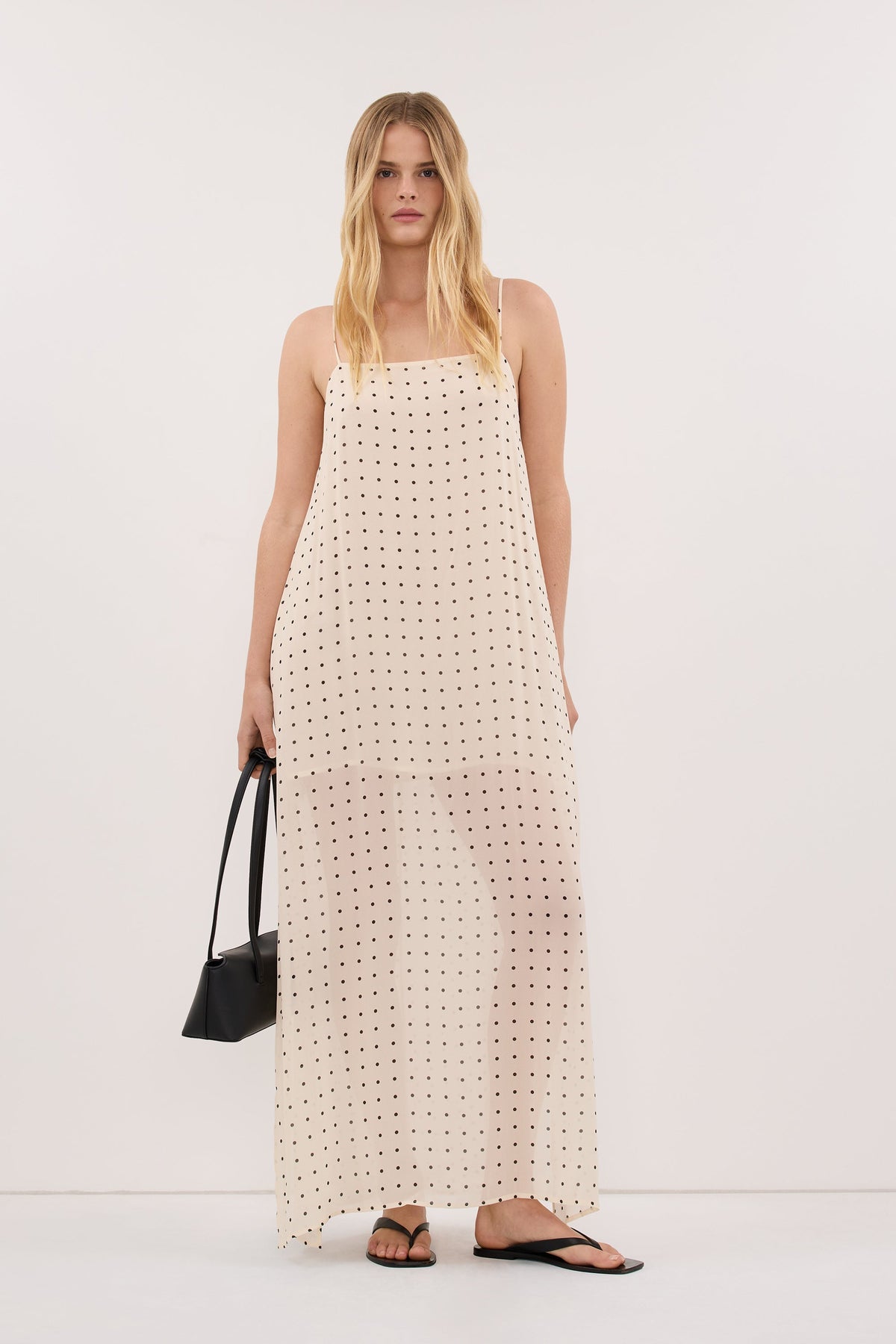 VANESSA SANDSTONE SLEEVELESS MIDI DRESS