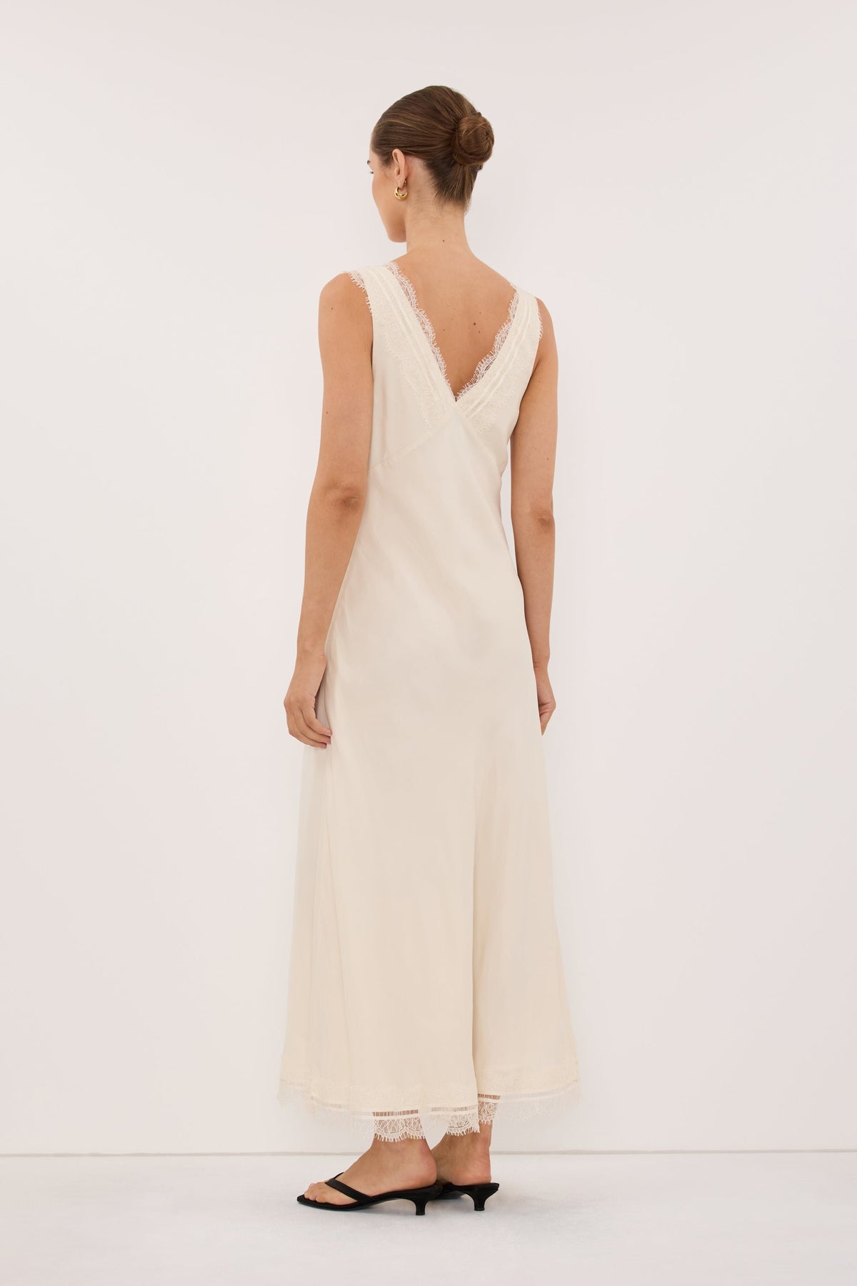 ANDREA SANDSTONE CUPRO MIDI DRESS
