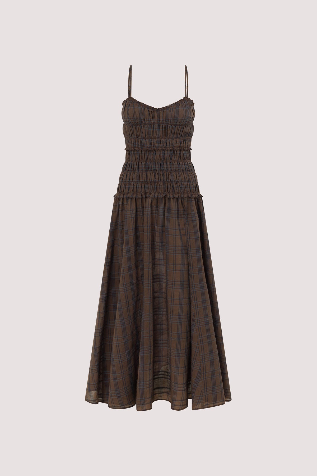 PETRA CHOC CHECK MIDI DRESS