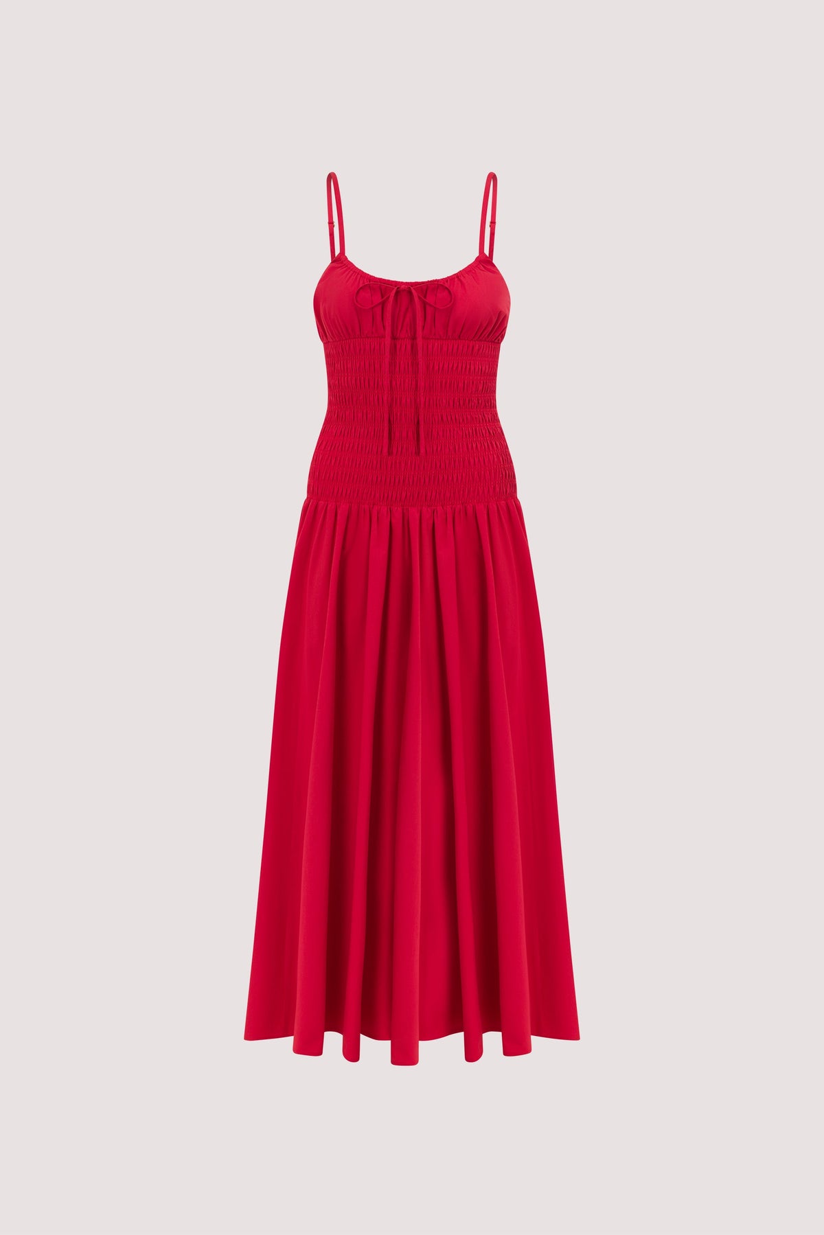 PALOMA RED COTTON MIDI DRESS