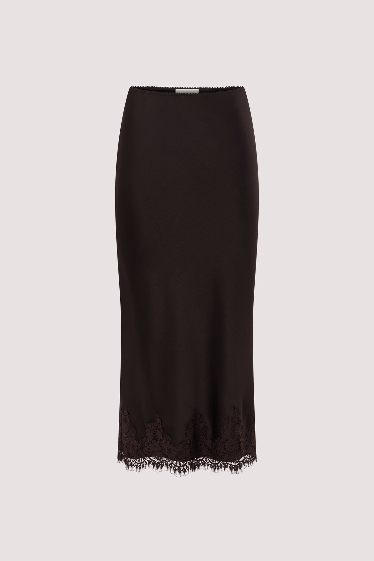SELENE ESPRESSO SATIN MIDI SKIRT
