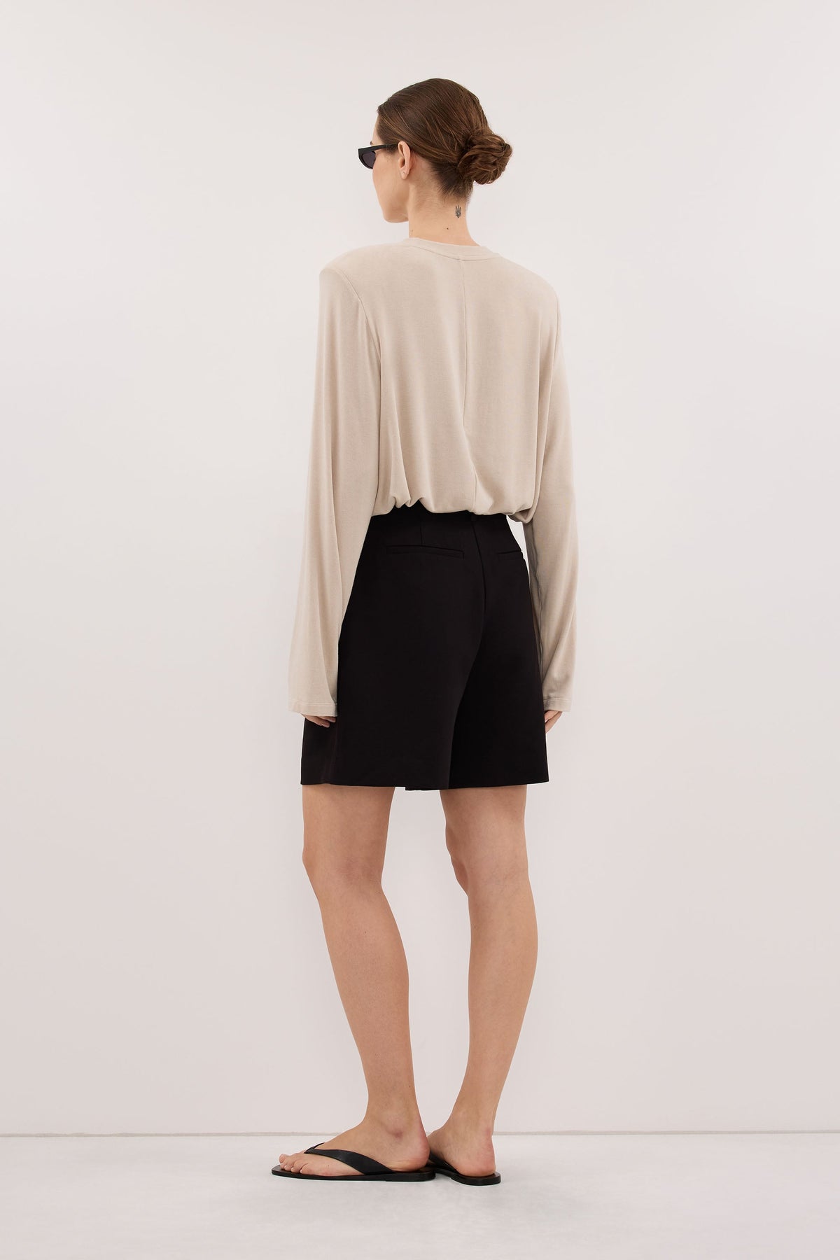 SOLENE BLACK BERMUDA SHORT