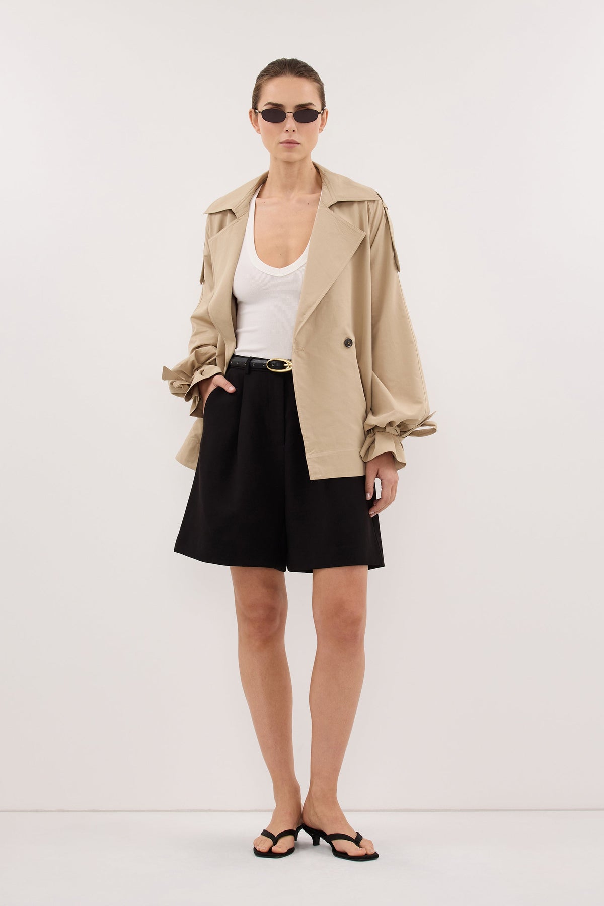 SOLENE BLACK BERMUDA SHORT