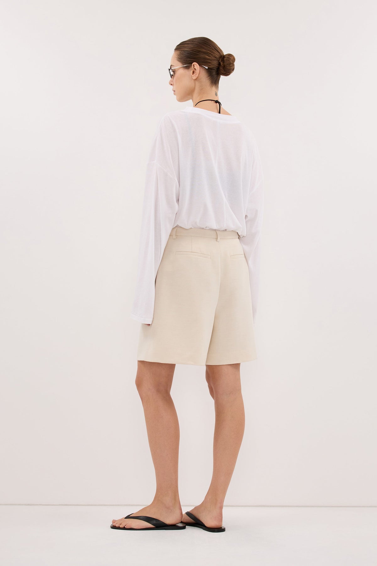 SOLENE CREAM BERMUDA SHORT