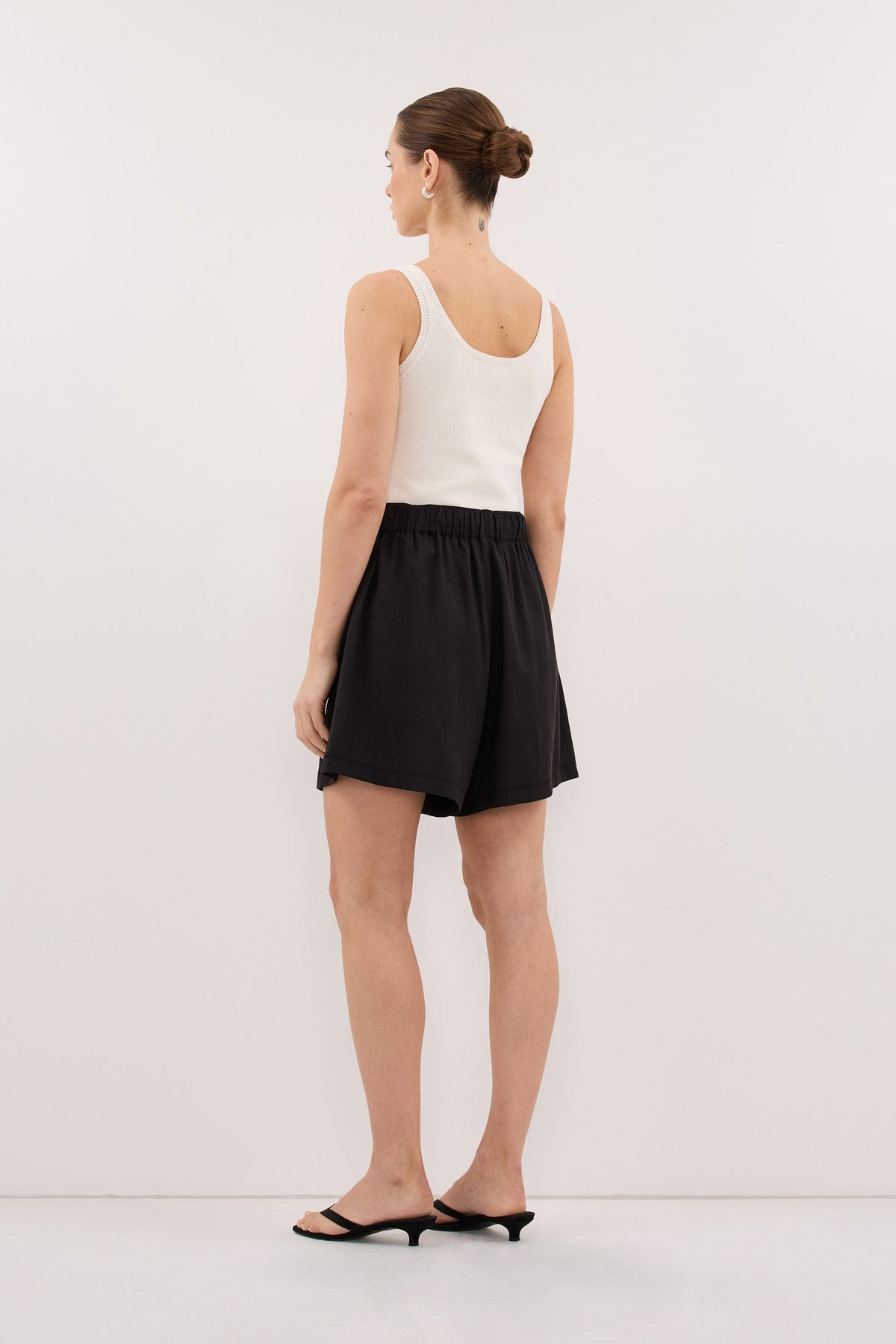 CALIA BLACK DRAWSTRING BERMUDA SHORT