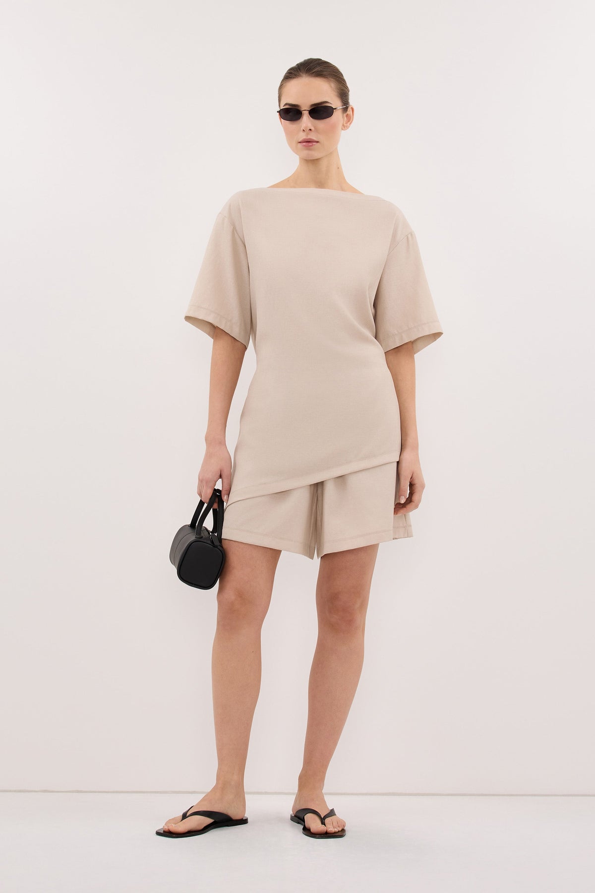 CALIA BONE DRAWSTRING BERMUDA SHORT