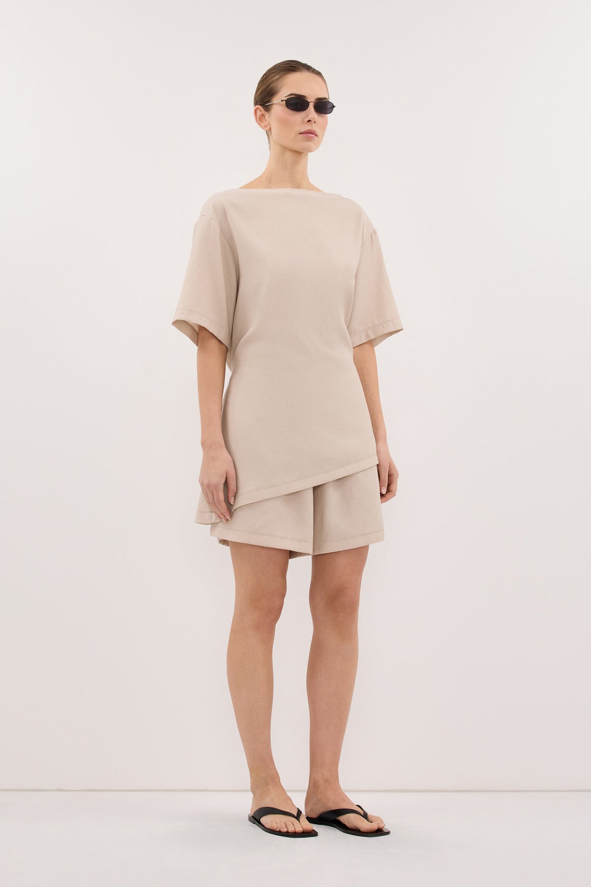 CALIA BONE DRAWSTRING BERMUDA SHORT