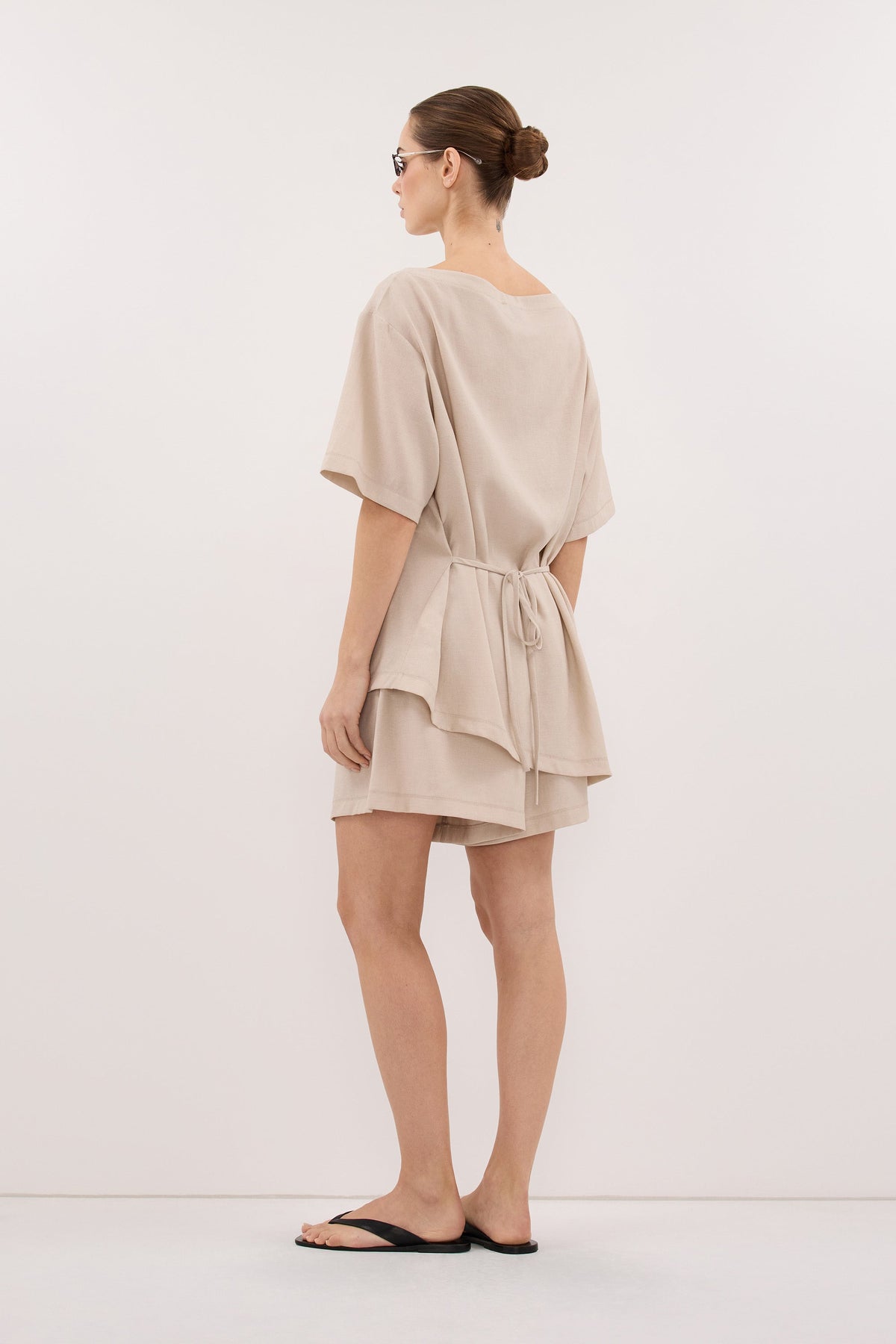 CALIA BONE DRAWSTRING BERMUDA SHORT