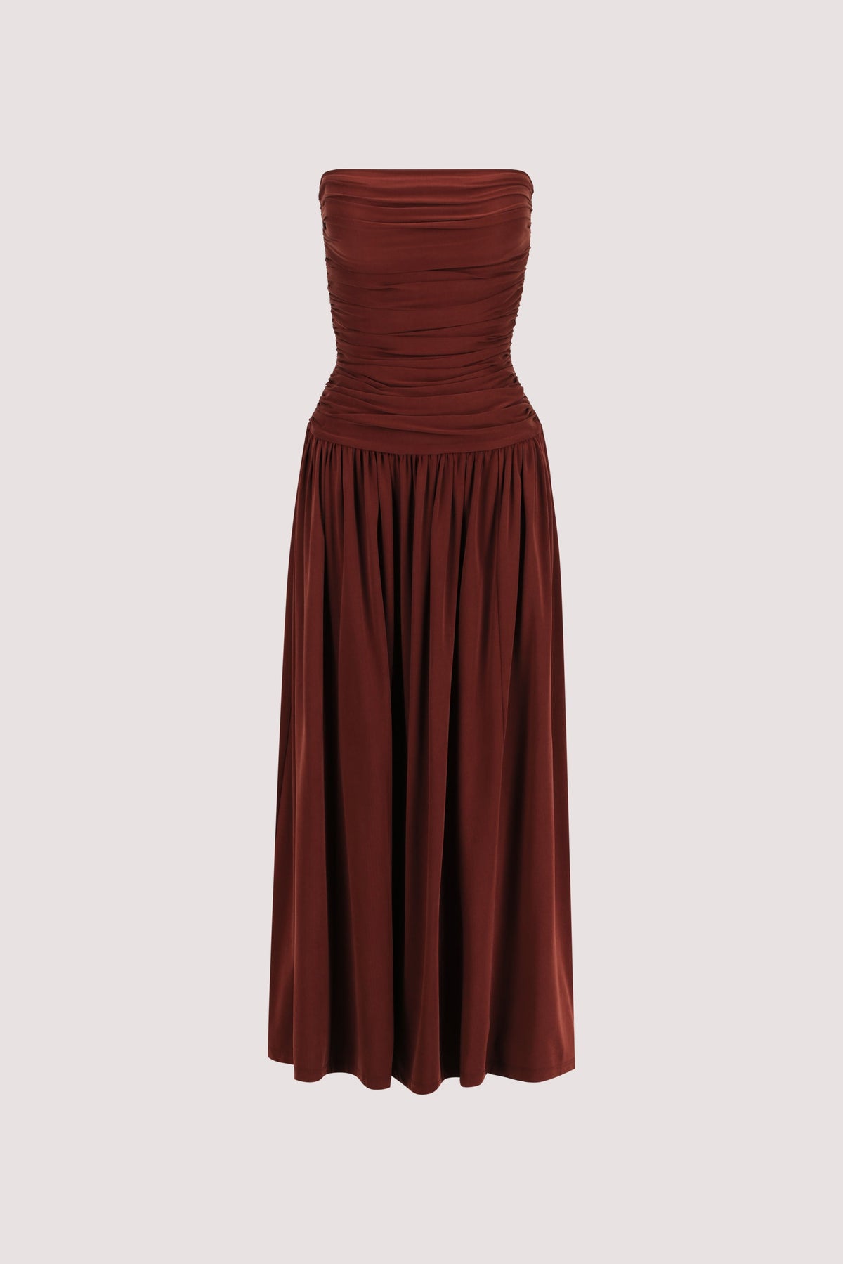 SHARI SAHARA STRAPLESS BANDEAU MIDI DRESS
