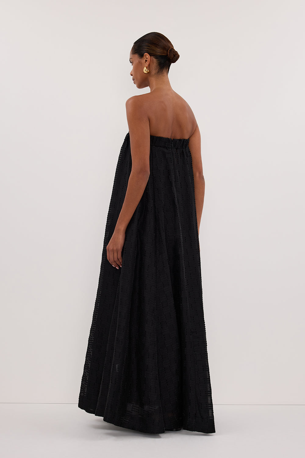 ELBA BLACK SHEER STRAPLESS DRESS