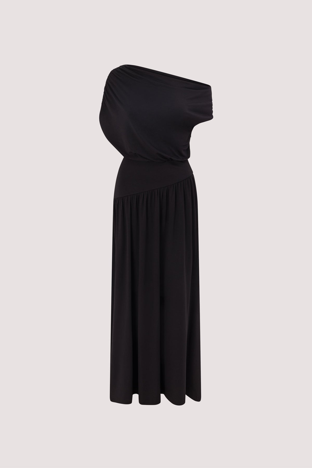 ELSIE BLACK MODAL ASYM MAXI DRESS
