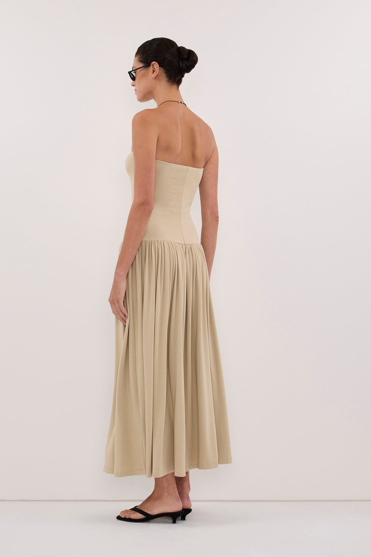 AVEN ELM SAGE BANDEAU MAXI DRESS
