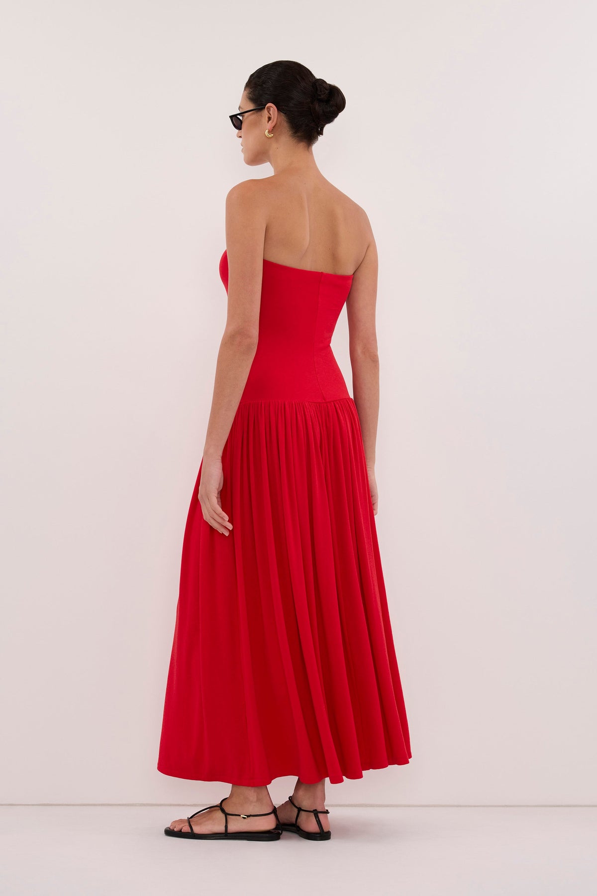 AVEN RED BANDEAU MAXI DRESS