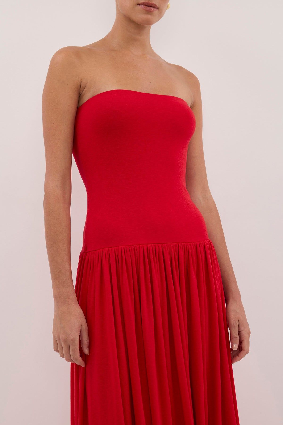 AVEN RED BANDEAU MAXI DRESS
