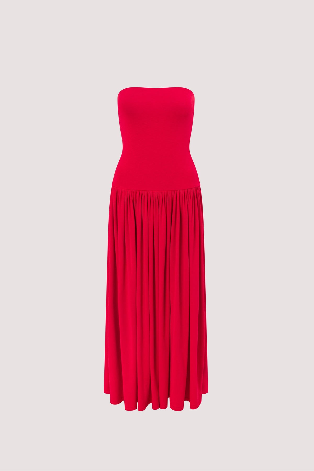 AVEN RED BANDEAU MAXI DRESS