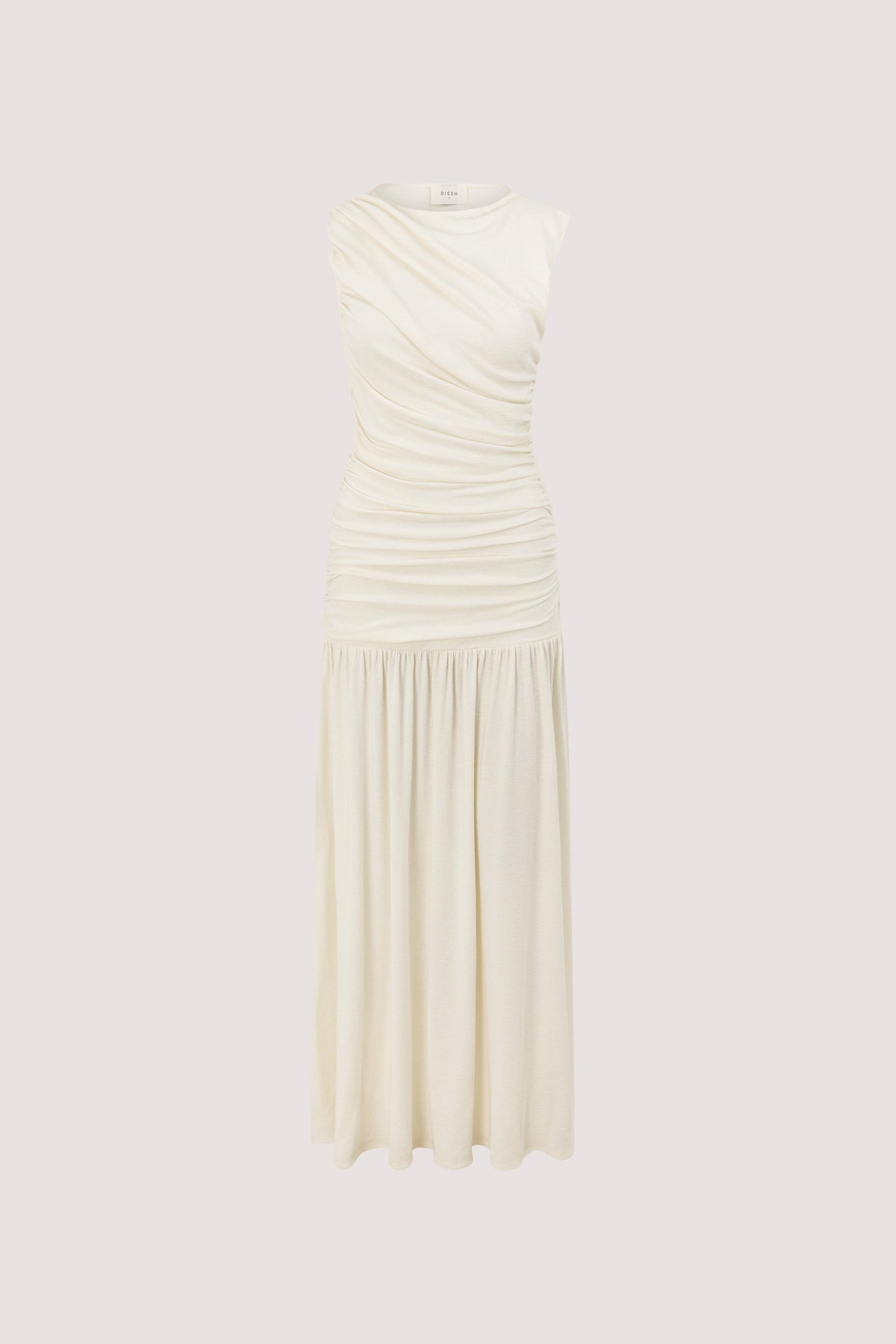 LOLA CREAM RUCHED MAXI DRESS