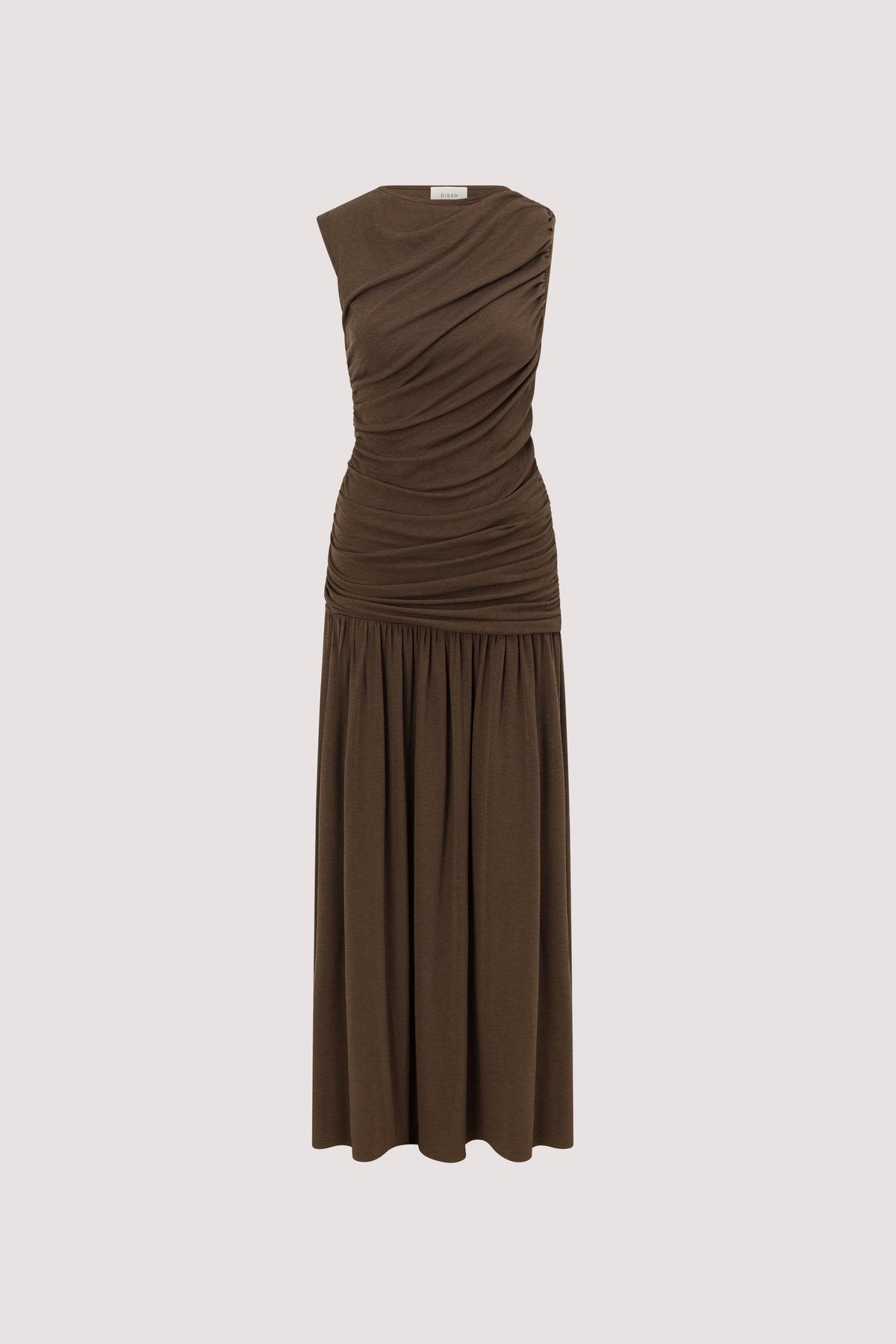 LOLA KHAKI RUCHED MAXI DRESS