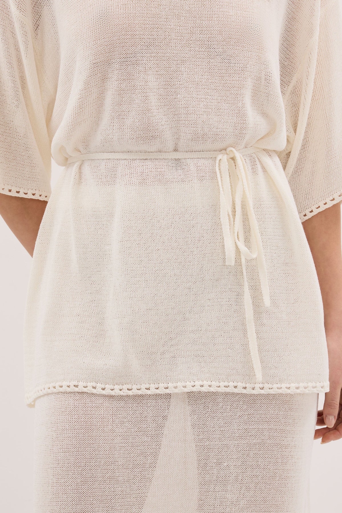 TARI OFF WHITE KNIT MIDI SKIRT