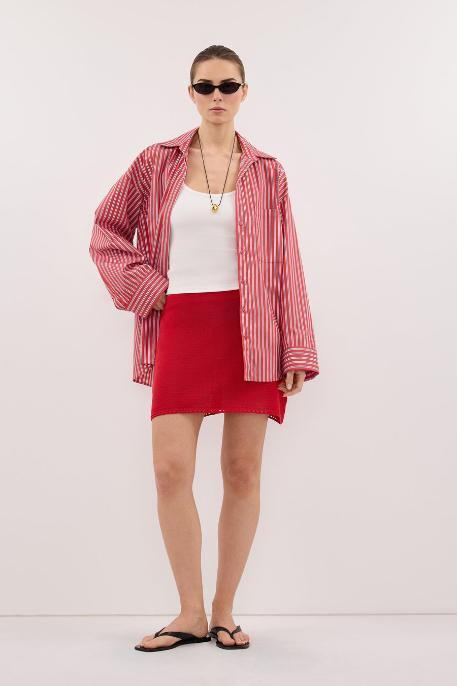 TARI RED KNIT MINI SKIRT