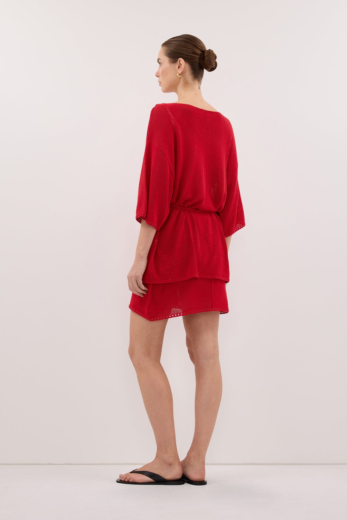 TARI RED KNIT MINI SKIRT