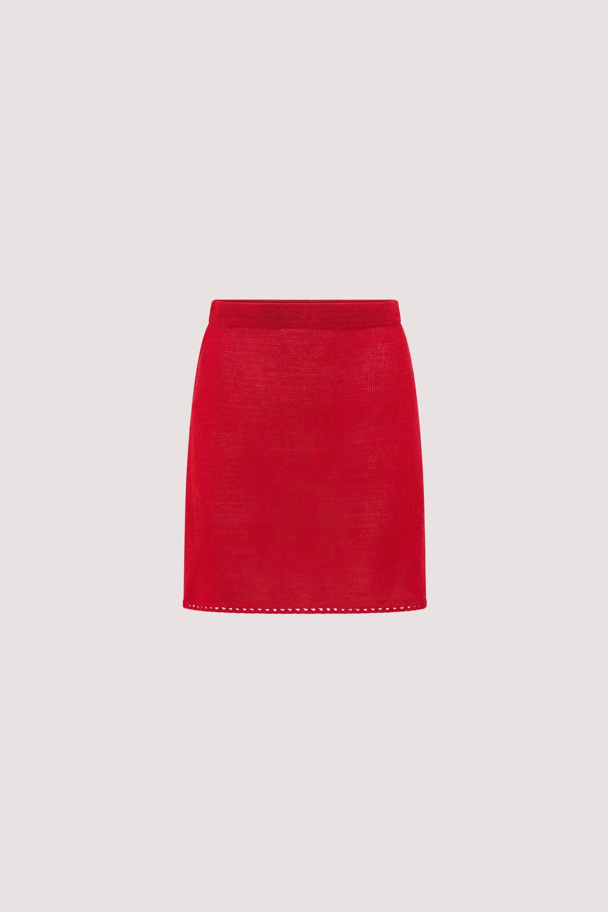 TARI RED KNIT MINI SKIRT