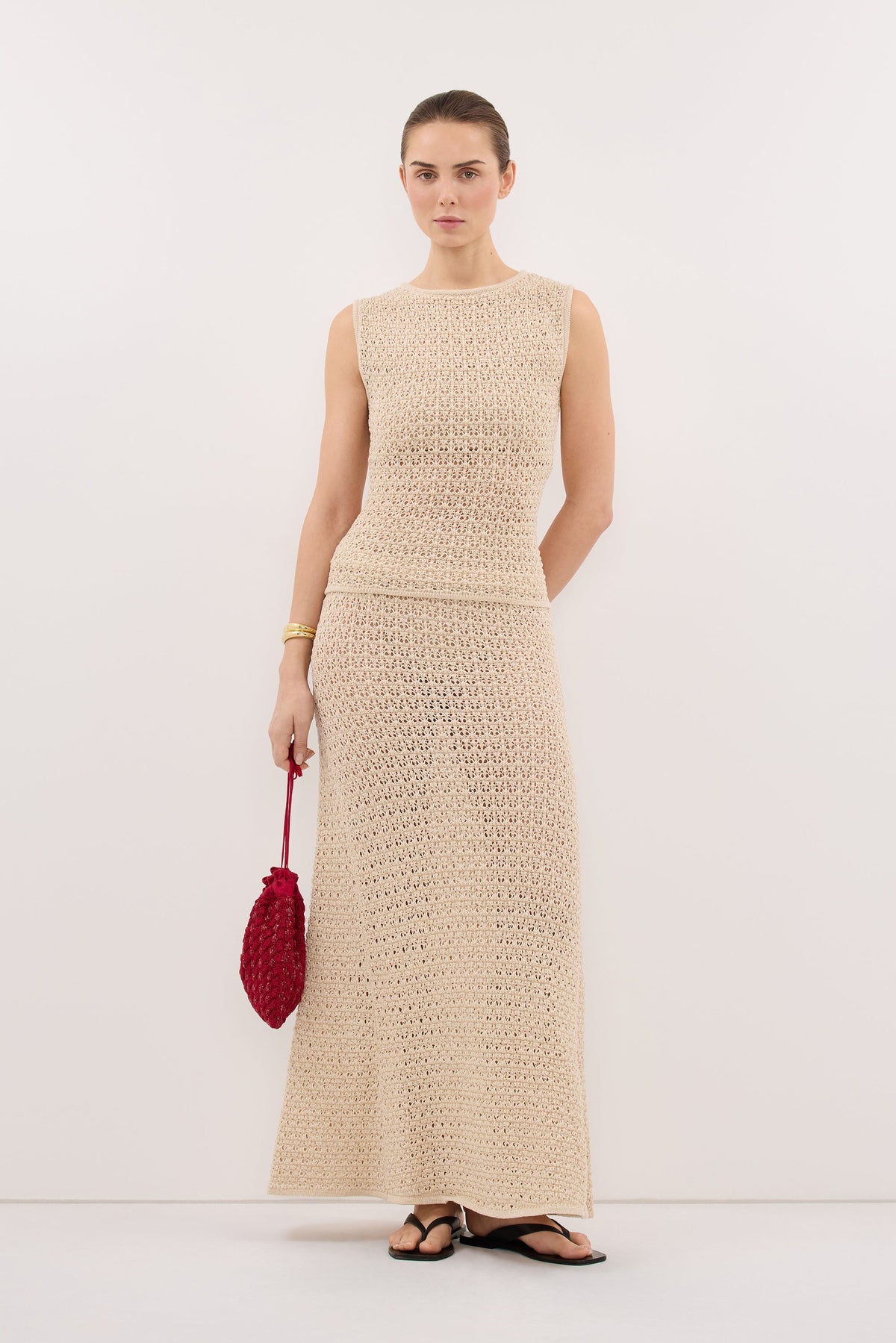 HALO NATURAL KNIT MAXI SKIRT